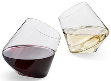 Load image into Gallery viewer, Hand Blown Stemless Wine Glasses, Set of 2 - Naturally Aerating, Elegant Wine Glassware for Cabernet, Pinot Noir, Merlot, and Blends - CulinexCo.com Spinning Wine Tumblers for Him and Her, 12 Oz.