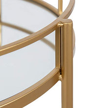 Load image into Gallery viewer, Kate and Laurel Deveaux Modern Metal and Glass Bar Cart, 17.75" x 17" x 30", Glam Gold Finish and Rolling Wheeled Design
