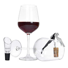 Load image into Gallery viewer, Wine Glasses Set Lead-Free Crystal Wine Glasses Set of 2 with Bottle Opener, Wine Stopper, Glass Marker, Wine Pourer Decanter- Wedding Gift or Engagement Gift for Couples, Him Her, Newlyweds, Mr Mrs