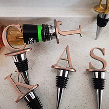Load image into Gallery viewer, Wine Stoppers - Stainless Steel Letters Wine Stopper, Silicone Reusable Wine and Beverage Bottle Stopper, used for Bar, Kitchen, Holiday Party, Wedding Keep Wine Fresh (C)