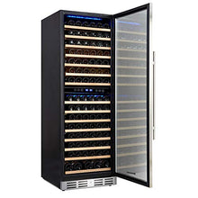 Load image into Gallery viewer, Kalamera 157 Bottle Freestanding Wine Refrigerator: Stainless Steel, triple-layered Tempered Glass Door, Electronic One-Touch Control with LED Display