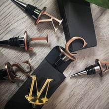 Load image into Gallery viewer, Wine Stoppers - Stainless Steel Letters Wine Stopper, Silicone Reusable Wine and Beverage Bottle Stopper, used for Bar, Kitchen, Holiday Party, Wedding Keep Wine Fresh (C)