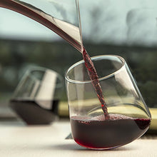 Load image into Gallery viewer, Hand Blown Stemless Wine Glasses, Set of 2 - Naturally Aerating, Elegant Wine Glassware for Cabernet, Pinot Noir, Merlot, and Blends - CulinexCo.com Spinning Wine Tumblers for Him and Her, 12 Oz.