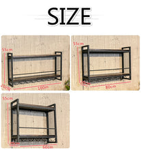 Load image into Gallery viewer, Wall Mounted Iron Wine Shelf