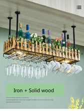 Load image into Gallery viewer, Wall-mounted Wine Bottle & Glass Holder with Lamp