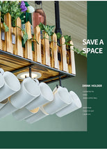 Load image into Gallery viewer, Wall-mounted Wine Bottle & Glass Holder with Lamp