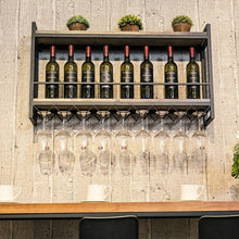Load image into Gallery viewer, Wall Mounted Iron Wine Shelf
