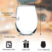 Load image into Gallery viewer, C M&quot; I SURVIVED THE GREAT TP SHORTAGE OF 2020&quot;, 15 oz stemless wine glass - Quarantine Survival
