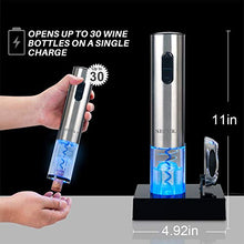 Load image into Gallery viewer, Secura Electric Wine Opener, Automatic Electric Wine Bottle Corkscrew Opener with Foil Cutter, Rechargeable (Stainless Steel)
