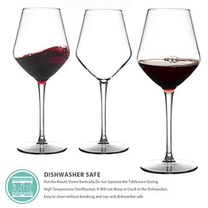 IDGIRLS Unbreakable Plastic Bordeaux Wine Glasses, BPA free and Reusable Goblet, 100% Tritan Plastic shatterproof Glass with Long Stemmed, 15 oz Dishwasher Safe Wine Cups, Set of 4