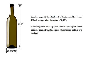 Kalamera 157 Bottle Freestanding Wine Refrigerator: Stainless Steel, triple-layered Tempered Glass Door, Electronic One-Touch Control with LED Display