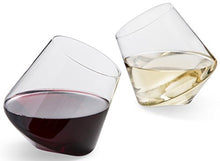 Load image into Gallery viewer, Hand Blown Stemless Wine Glasses, Set of 2 - Naturally Aerating, Elegant Wine Glassware for Cabernet, Pinot Noir, Merlot, and Blends - CulinexCo.com Spinning Wine Tumblers for Him and Her, 12 Oz.
