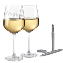 Load image into Gallery viewer, Wine Glasses Set Lead-Free Crystal Wine Glasses Set of 2 with Bottle Opener, Wine Stopper, Glass Marker, Wine Pourer Decanter- Wedding Gift or Engagement Gift for Couples, Him Her, Newlyweds, Mr Mrs
