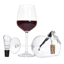 Load image into Gallery viewer, Wine Glasses Set Lead-Free Crystal Wine Glasses Set of 2 with Bottle Opener, Wine Stopper, Glass Marker, Wine Pourer Decanter- Wedding Gift or Engagement Gift for Couples, Him Her, Newlyweds, Mr Mrs
