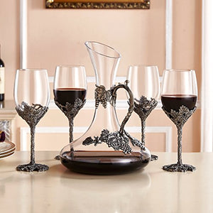 SEMAXE Novelty Wine Glasses for Wine Tasting, Holiday, Birthday and Wedding Gifts-Set of 5