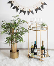 Load image into Gallery viewer, Kate and Laurel Deveaux Modern Metal and Glass Bar Cart, 17.75&quot; x 17&quot; x 30&quot;, Glam Gold Finish and Rolling Wheeled Design
