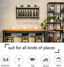 Load image into Gallery viewer, Wall Mounted Iron Wine Shelf
