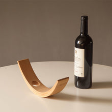 Load image into Gallery viewer, Curved Bamboo Wine Bottle Holder
