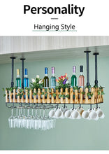 Load image into Gallery viewer, Wall-mounted Wine Bottle &amp; Glass Holder with Lamp
