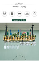 Load image into Gallery viewer, Wall-mounted Wine Bottle &amp; Glass Holder with Lamp
