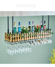 Load image into Gallery viewer, Wall-mounted Wine Bottle &amp; Glass Holder with Lamp
