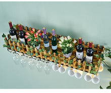 Load image into Gallery viewer, Wall-mounted Wine Bottle &amp; Glass Holder with Lamp
