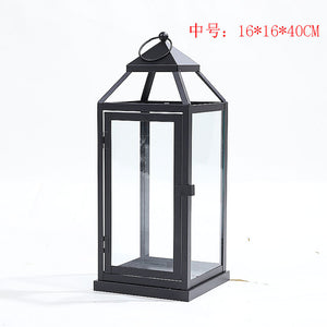 Wrought Iron Glass Retro Candle Holder