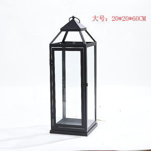 Wrought Iron Glass Retro Candle Holder