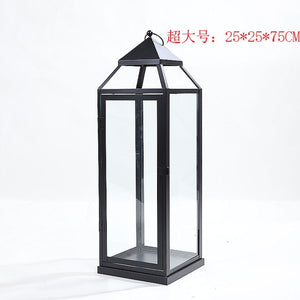 Wrought Iron Glass Retro Candle Holder