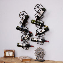 Load image into Gallery viewer, Restaurant Bar Wall Decoration Wine Holder American Style Wall Decoration Wall Mounted Wine RackRetro Wrought Iron Wine Rack
