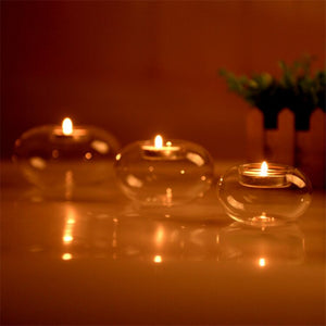 Candle Holder - Round Glass