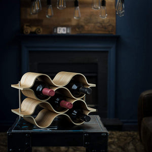 Wooden Wave Wine Rack