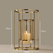 Load image into Gallery viewer, Gold Metal Candle Holders Wedding Decorations Modern Candle Holders Gold Centerpiece Photophore Verre Glass Candlestick zt035
