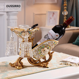 Luxury Wine Bottle & Glasses Holder