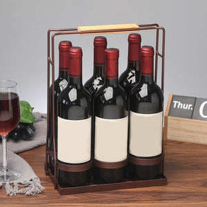 Iron & Wood Wine Bottle Carrier