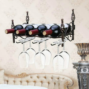 European wrought iron wine glass wine rack home living wine rack restaurant wall upside down wine glass rack WF3141559