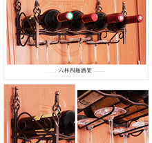 Load image into Gallery viewer, European wrought iron wine glass wine rack home living wine rack restaurant wall upside down wine glass rack WF3141559
