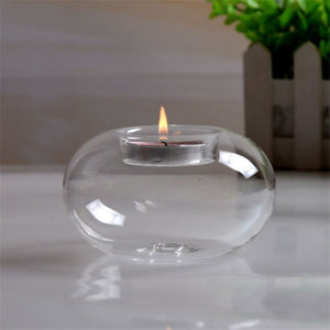 Candle Holder - Round Glass