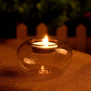 Candle Holder - Round Glass