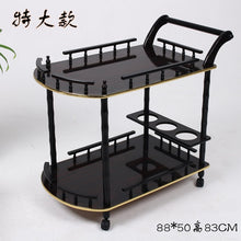 Load image into Gallery viewer, Wooden Wine Cart Snack Car Food Cart Hotel Cart Mobile Dining Car Cake Car Home Rack European Style
