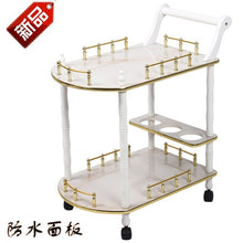 Load image into Gallery viewer, Wooden Wine Cart Snack Car Food Cart Hotel Cart Mobile Dining Car Cake Car Home Rack European Style
