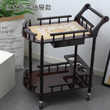 Load image into Gallery viewer, Wooden Wine Cart Snack Car Food Cart Hotel Cart Mobile Dining Car Cake Car Home Rack European Style
