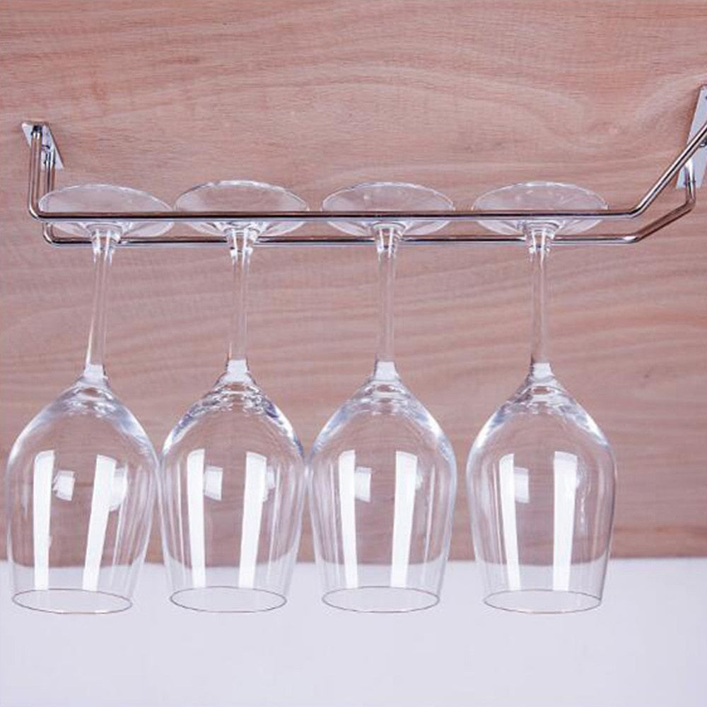 Champagne Stemware Holder Chrome Plated Wine Rack Glass Cup Kitchen Wall Bar Hanger  Size 27/35/55cm