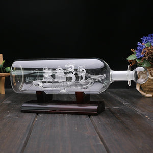 Crystal Sailboat Wine Bottle