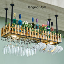 Load image into Gallery viewer, Wall-mounted Wine Bottle &amp; Glass Holder with Lamp
